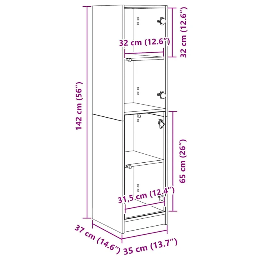 Haut Armoire Bois Ancien 35 x 37 x 142 cm Bois d'ingénierie - 13