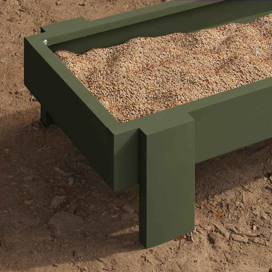 Bac de nourrissage pour poules Vert olive 80 x 28 x 13.5 cm - 4