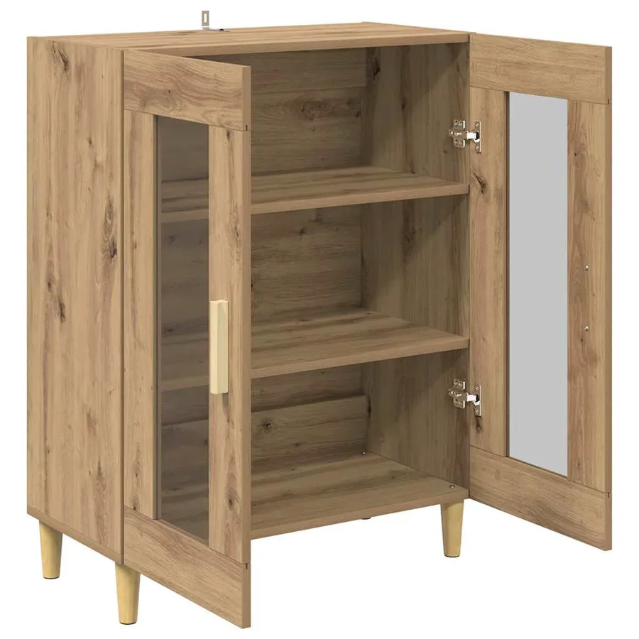 Buffet Chêne artisanal 69,5 x 34 x 90 cm Bois d'ingénierie - 5
