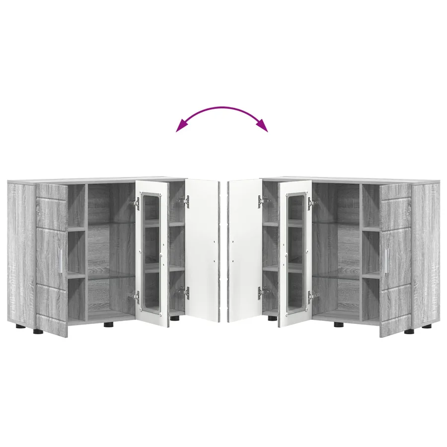 Cabinet en Bois avec stockage Gris Sonoma 88,5 x 30,5 x 73 cm - 11