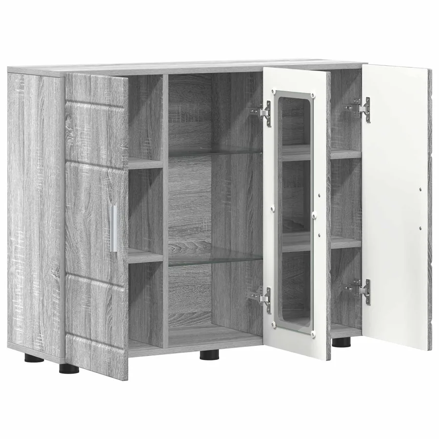 Cabinet en Bois avec stockage Gris Sonoma 88,5 x 30,5 x 73 cm - 5