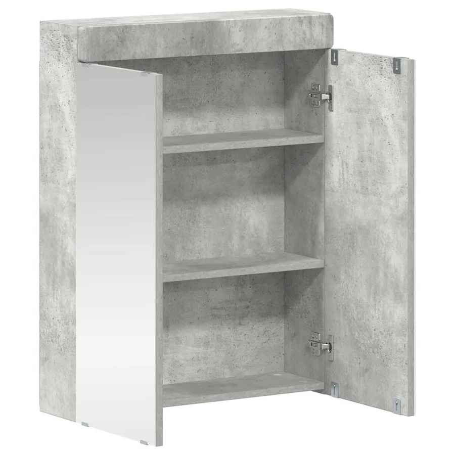 Amoire de salle de bain avec miroir avec porte TULUM Gris béton - 5