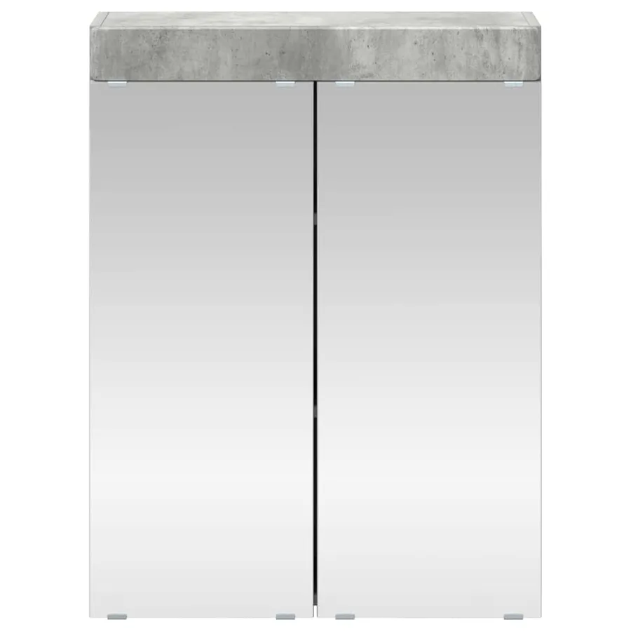 Amoire de salle de bain avec miroir avec porte TULUM Gris béton - 6