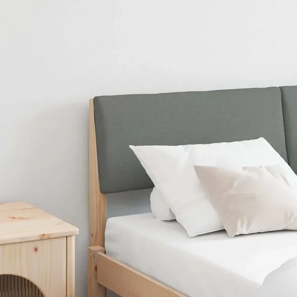 Tête de lit capitonnée Gris foncé 140 cm Pin massif