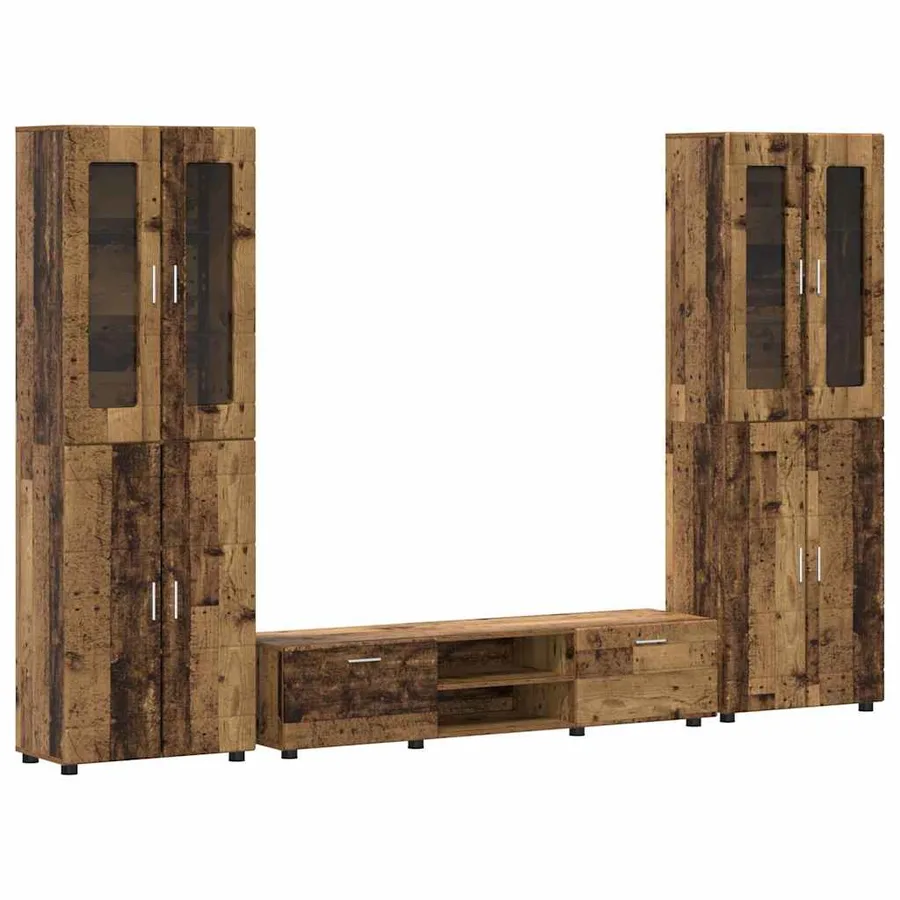 Ensemble meuble TV FLORIN 3 pcs Bois ancien Bois d'ingénierie - 2