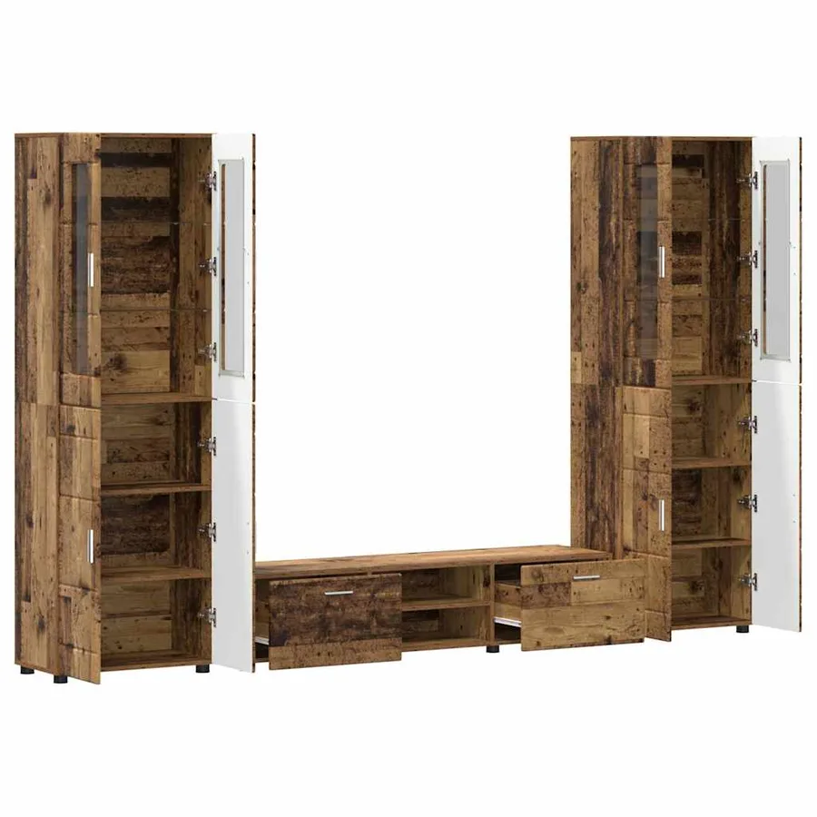 Ensemble meuble TV FLORIN 3 pcs Bois ancien Bois d'ingénierie - 5