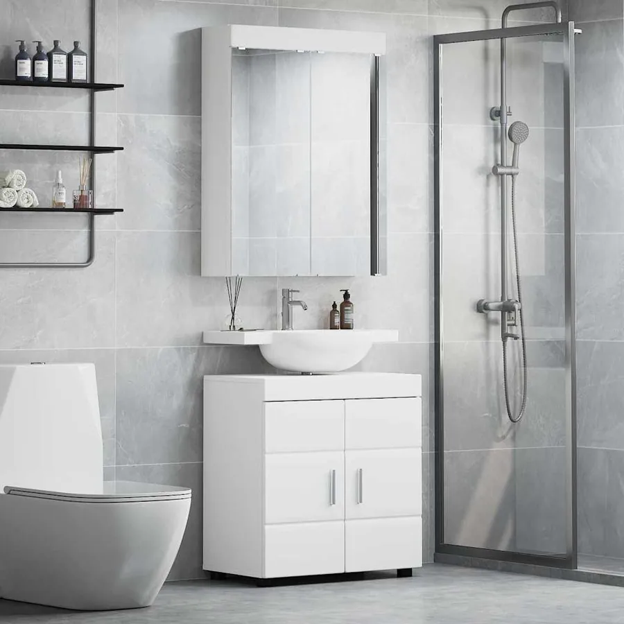 Ensemble de mobilier de salle de bain TULUM 2 pcs Blanc