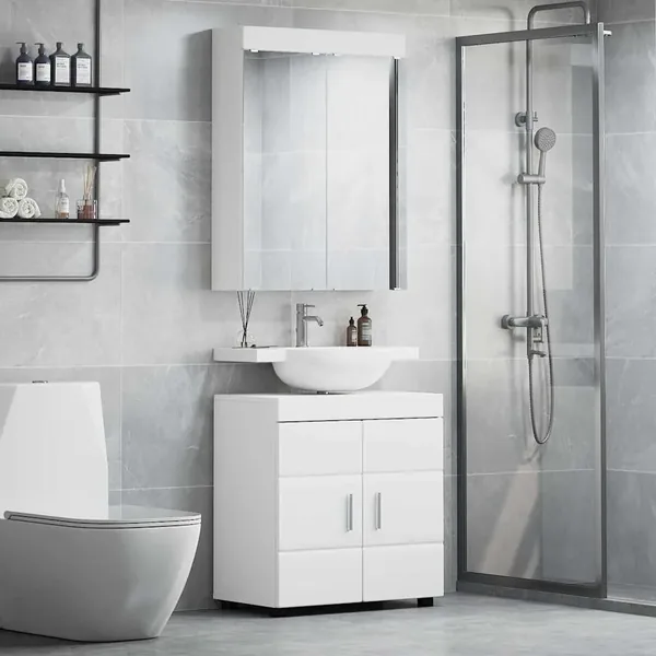 Ensemble de mobilier de salle de bain TULUM 2 pcs Blanc