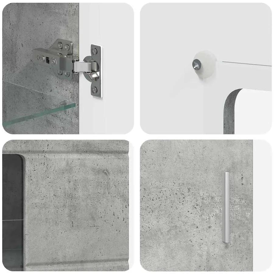 Ensemble meuble TV FLORIN 3 pcs Gris béton Bois d'ingénierie - 11