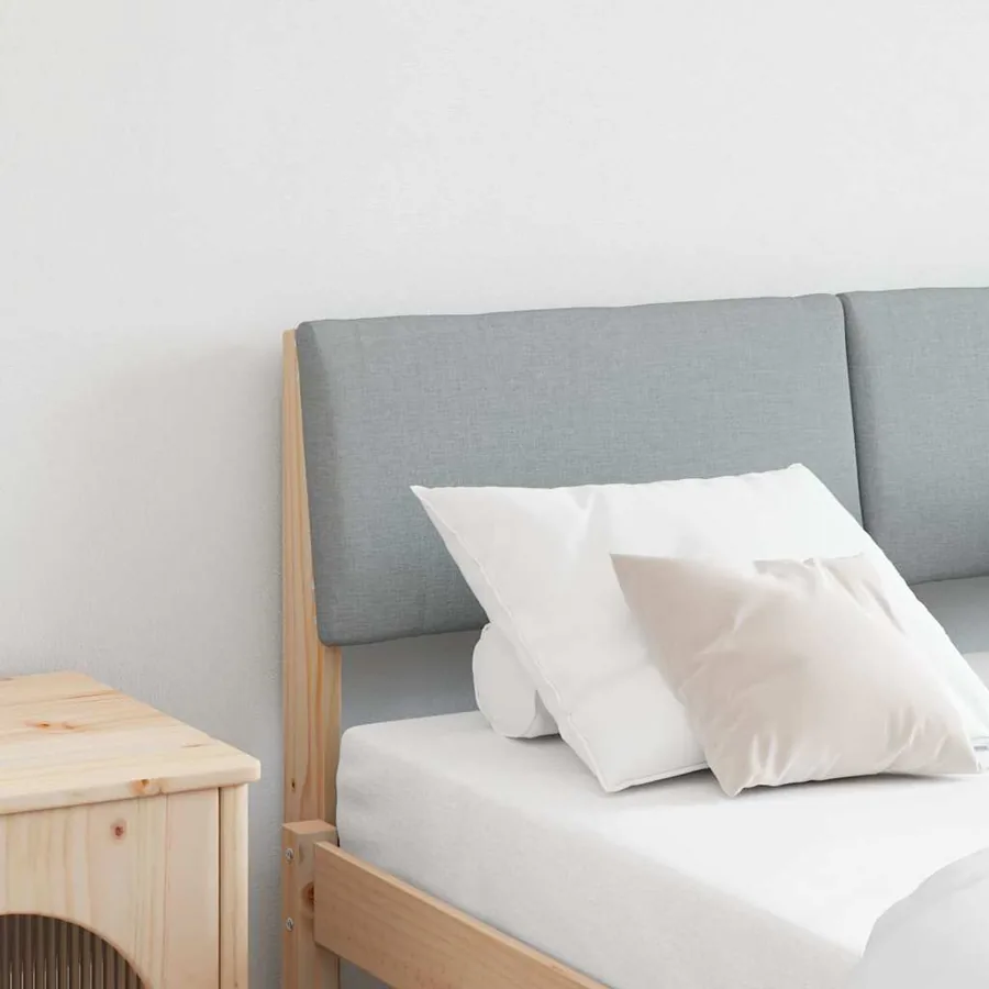 Tête de lit capitonnée Gris clair 120 cm Pin massif
