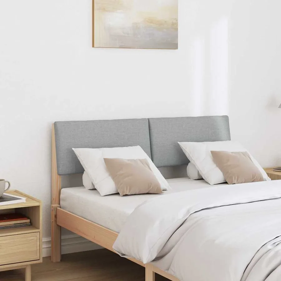 Tête de lit capitonnée Gris clair 120 cm Pin massif - 3