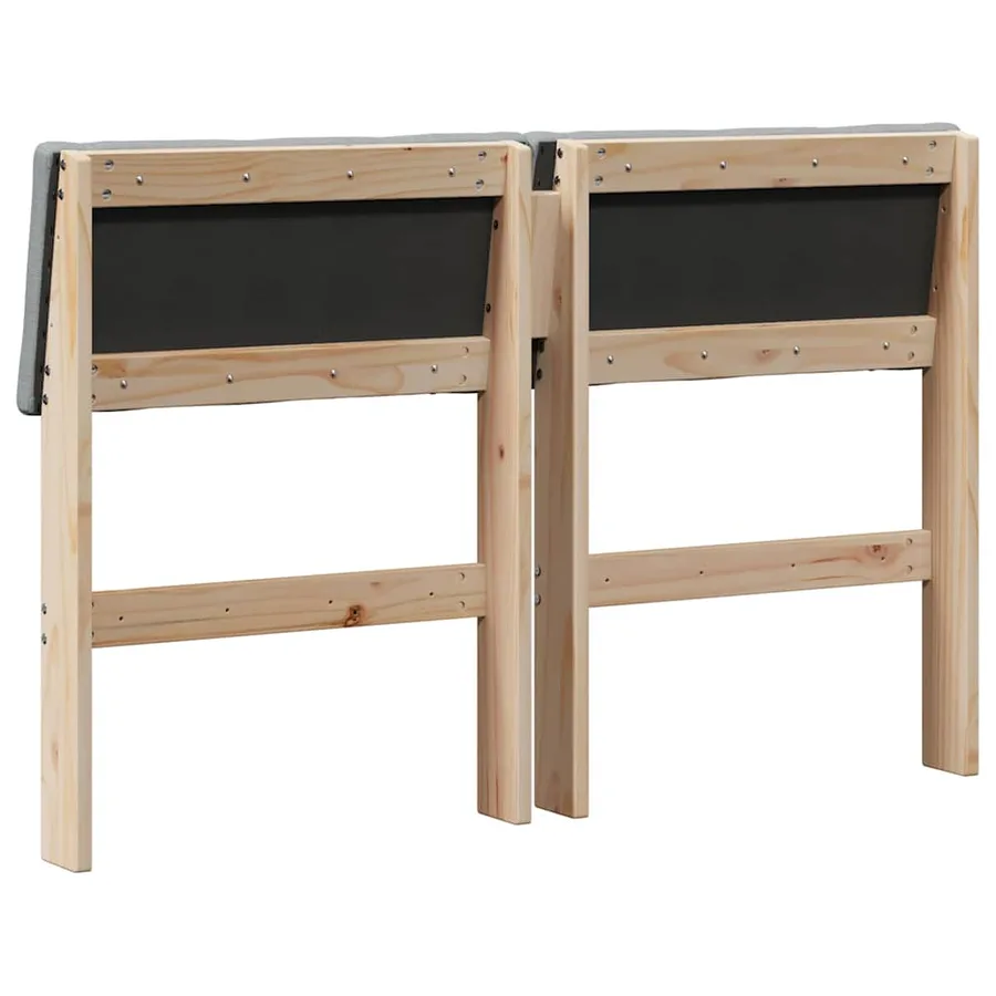 Tête de lit capitonnée Gris clair 120 cm Pin massif - 6