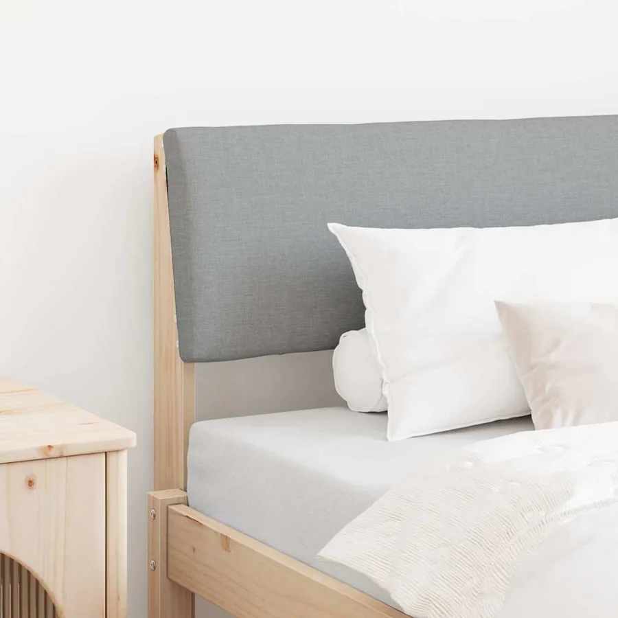 Tête de lit capitonnée Gris clair 100 cm Pin massif