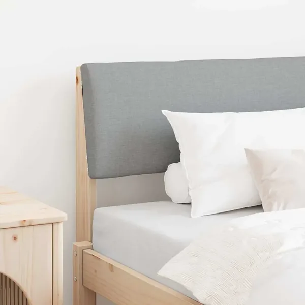 Tête de lit capitonnée Gris clair 100 cm Pin massif