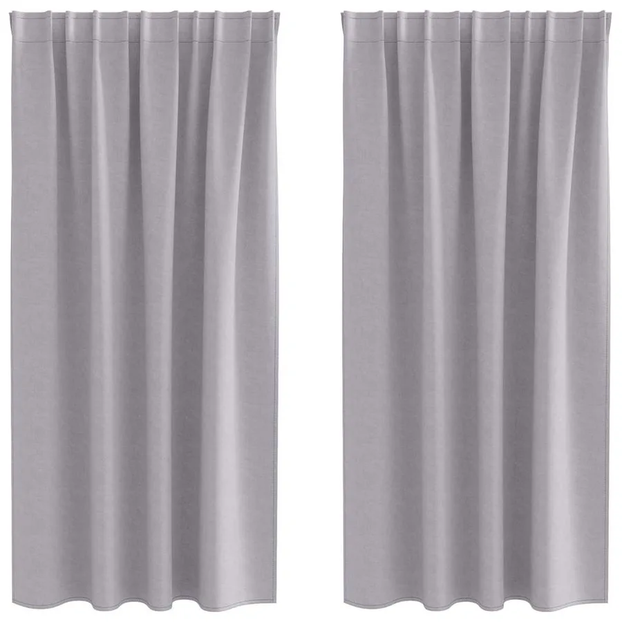 Rideaux occultants avec anneaux 2 pcs Gris métal 175 x 140 cm - 2