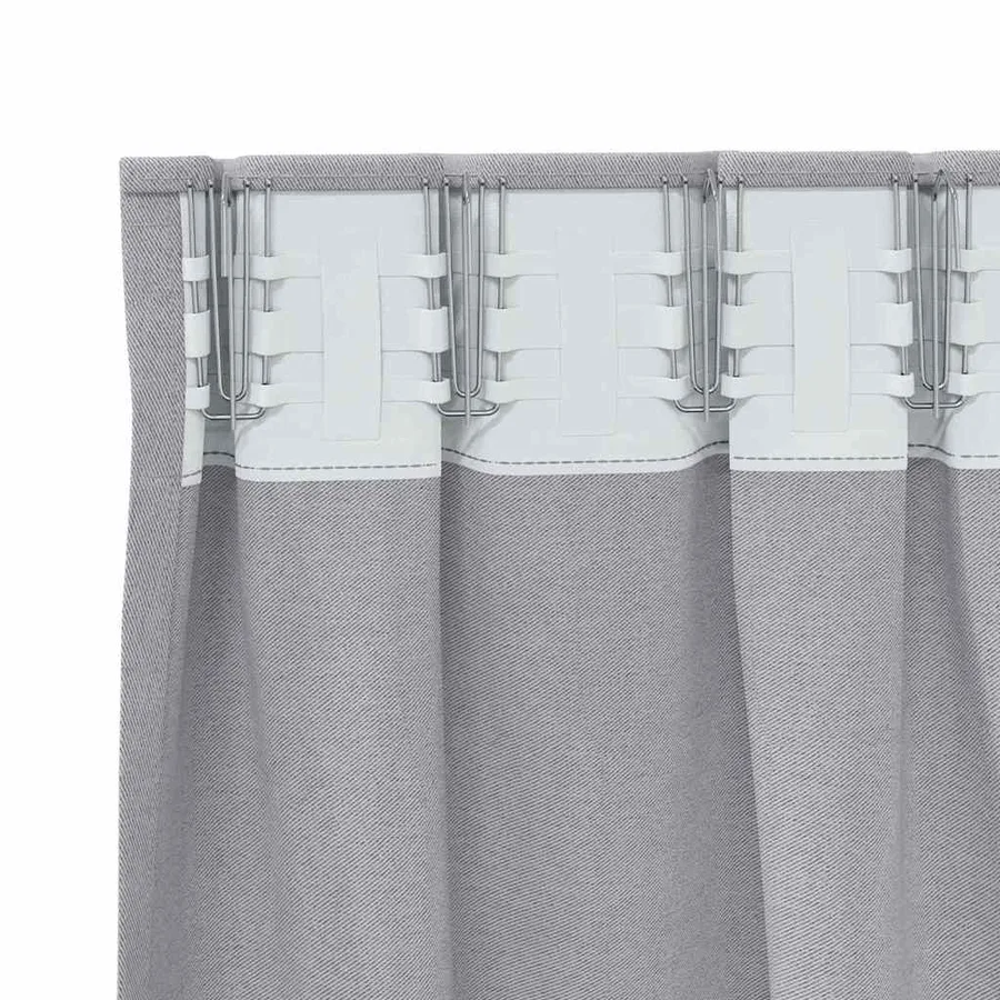 Rideaux occultants avec anneaux 2 pcs Gris métal 175 x 140 cm - 5