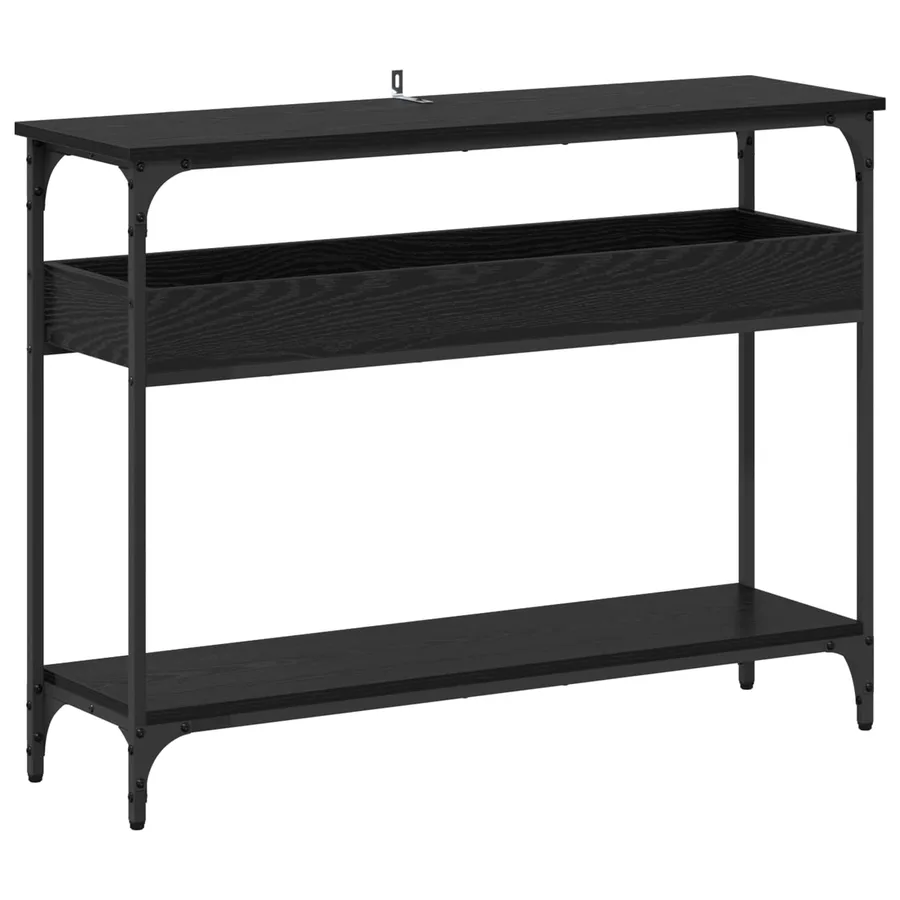 Table console Chêne noir 100 x 29 x 75 cm Bois d'ingénierie - 2