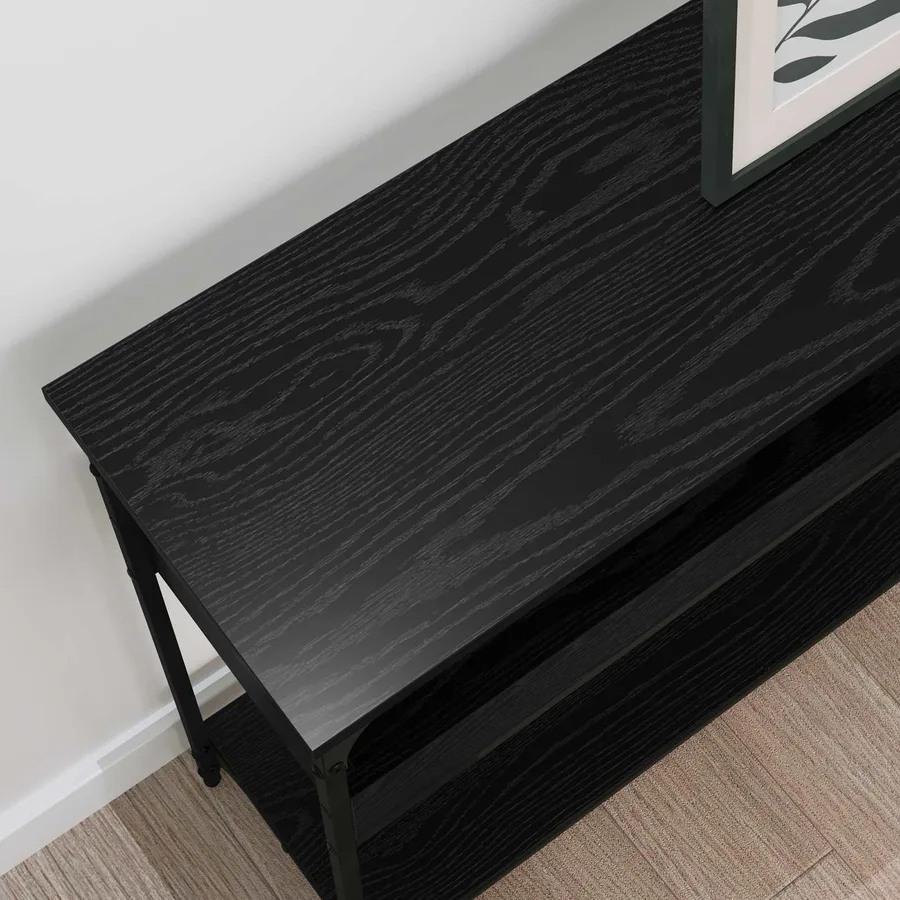Table console Chêne noir 100 x 29 x 75 cm Bois d'ingénierie - 4