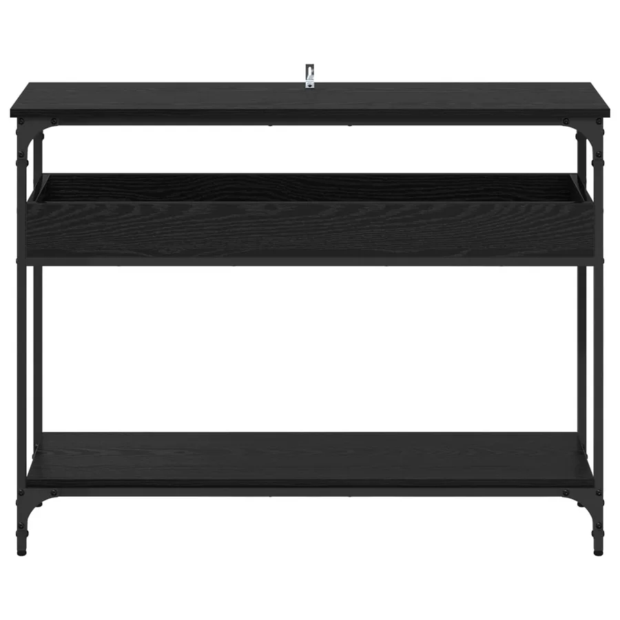 Table console Chêne noir 100 x 29 x 75 cm Bois d'ingénierie - 5