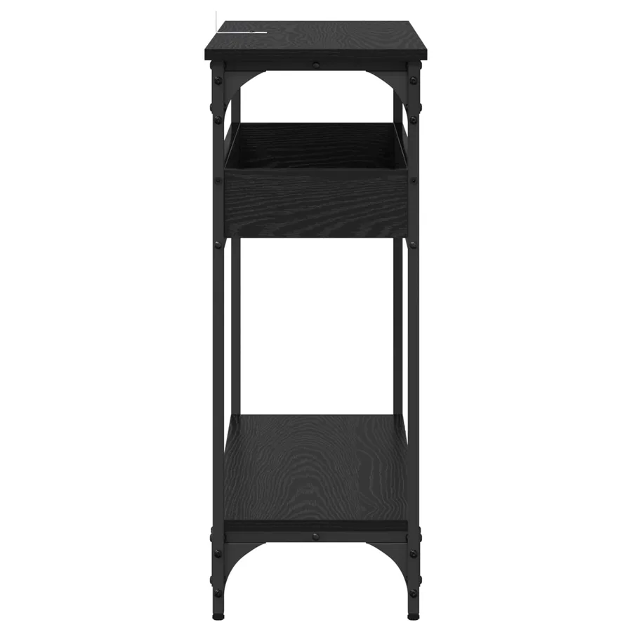 Table console Chêne noir 100 x 29 x 75 cm Bois d'ingénierie - 6