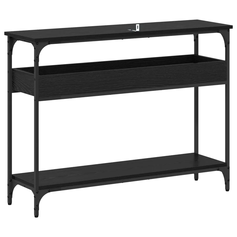 Table console Chêne noir 100 x 29 x 75 cm Bois d'ingénierie - 7