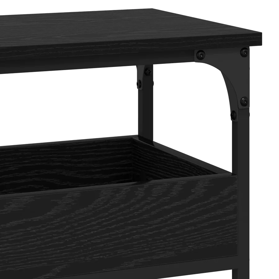 Table console Chêne noir 100 x 29 x 75 cm Bois d'ingénierie - 9