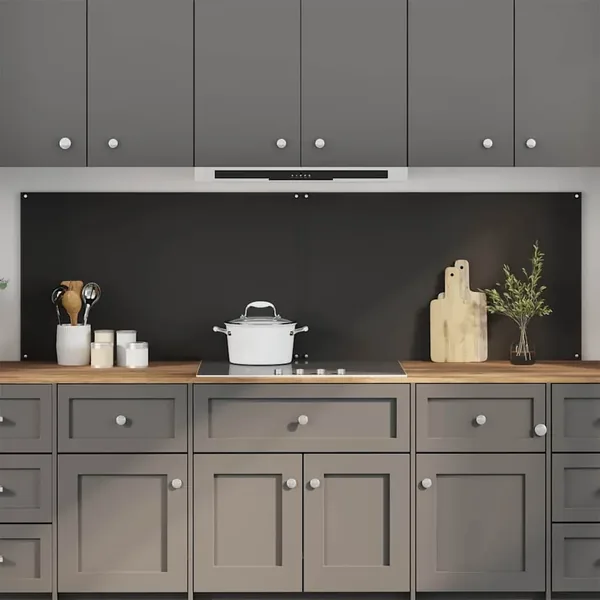 Crédence de cuisine 2 pcs Noir 100 x 60 cm verre trempé