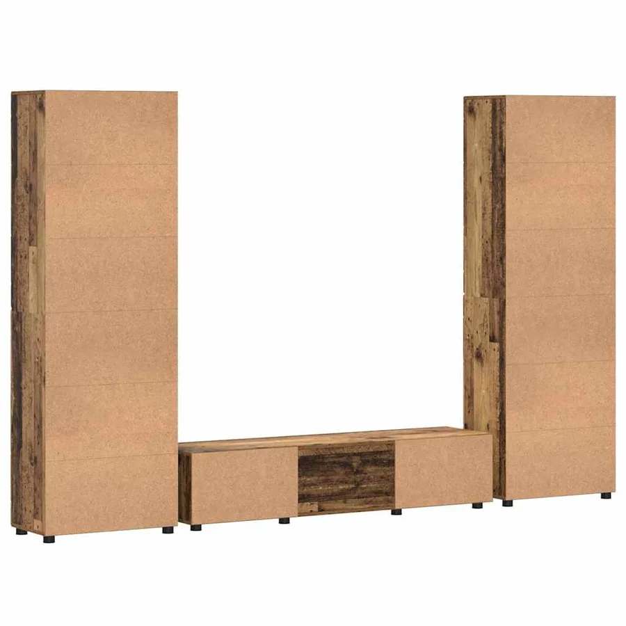 Ensemble meuble TV FLORIN 3 pcs Bois ancien Bois d'ingénierie - 9