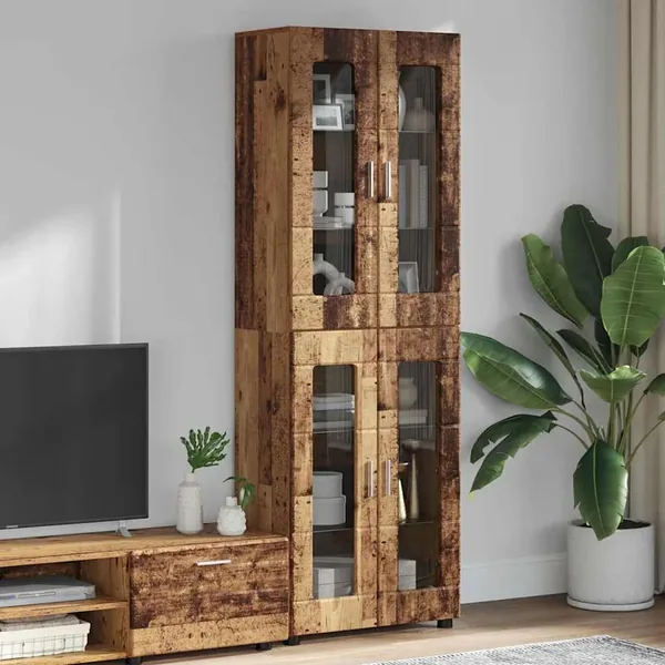 Haut Armoire avec étagère FLORIN Bois ancien 60 x 35 x 182 cm