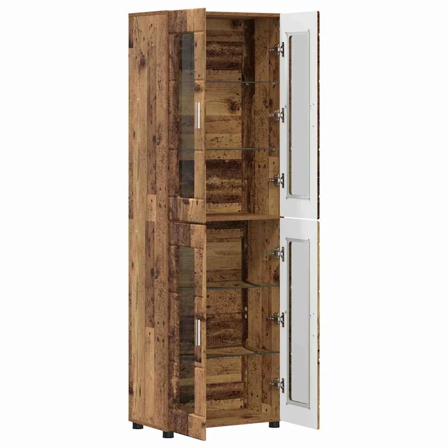 Haut Armoire avec étagère FLORIN Bois ancien 60 x 35 x 182 cm - 5