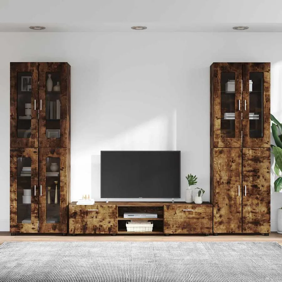 Ensemble meuble TV FLORIN 3 pcs Chêne fumé Bois d'ingénierie - 4