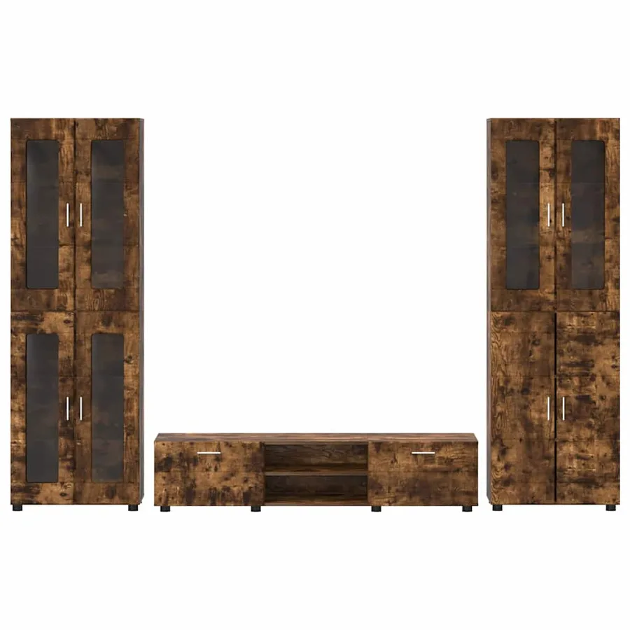 Ensemble meuble TV FLORIN 3 pcs Chêne fumé Bois d'ingénierie - 9