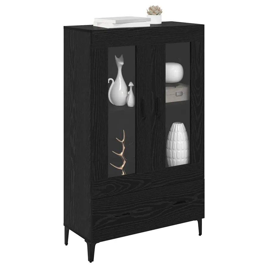 Haut Armoire avec tiroir Chêne noir 70 x 31 x 115 cm - 3