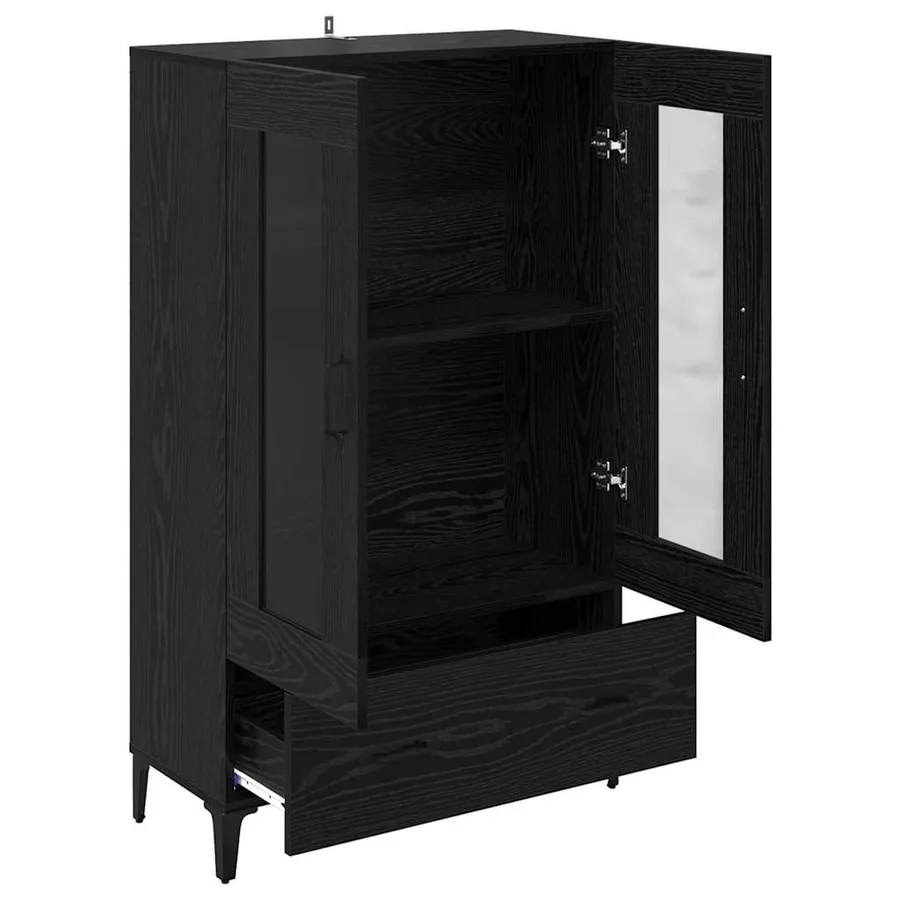Haut Armoire avec tiroir Chêne noir 70 x 31 x 115 cm - 5