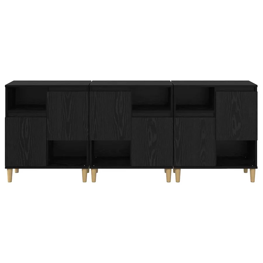 Buffets 3 pcs Chêne noir 60 x 35 x 70 cm Bois d'ingénierie - 5