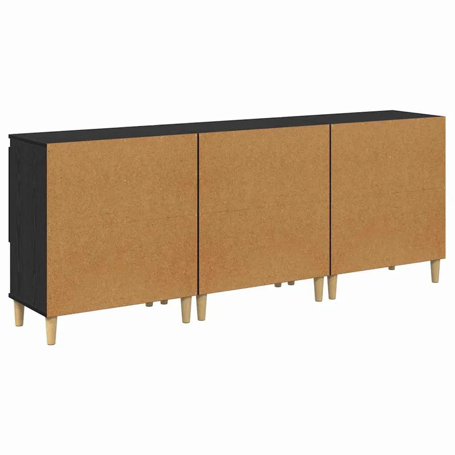 Buffets 3 pcs Chêne noir 60 x 35 x 70 cm Bois d'ingénierie - 7