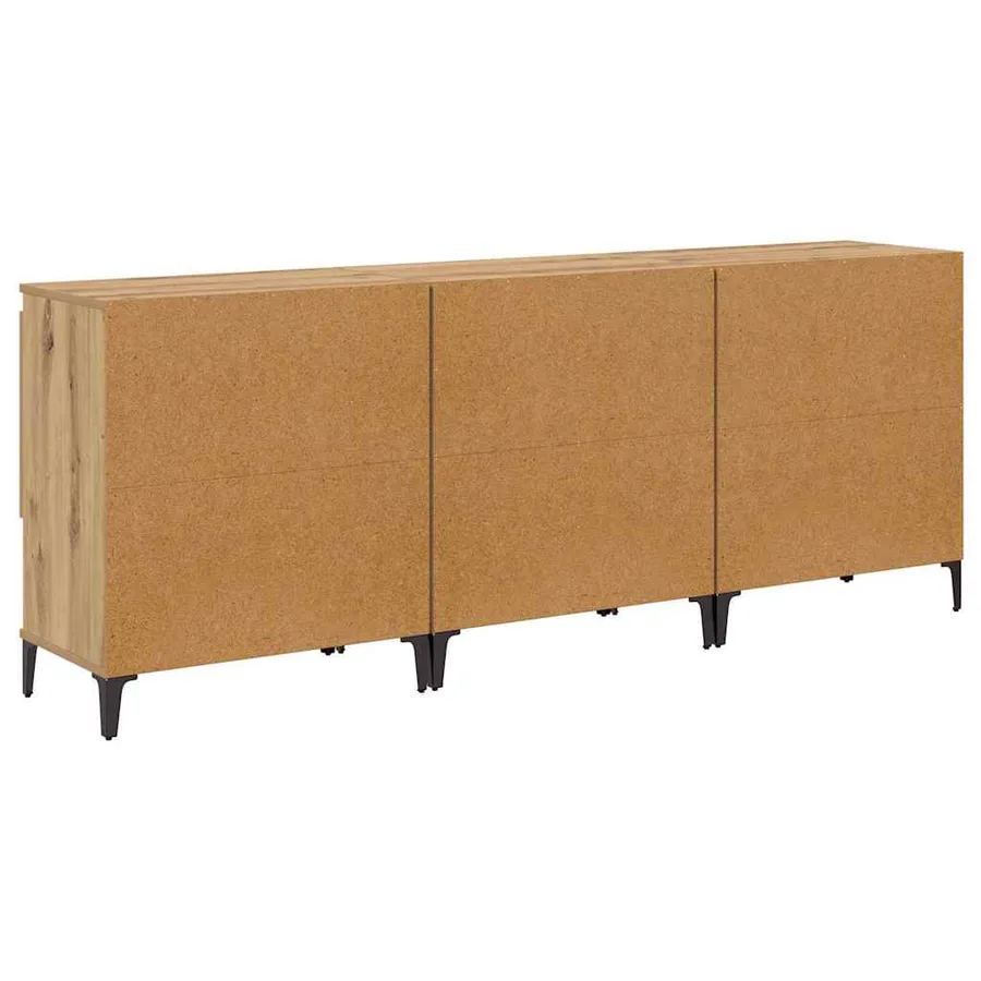 Buffets 3 pcs Chêne artisanal 60 x 35 x 70 cm Bois d'ingénierie - 7