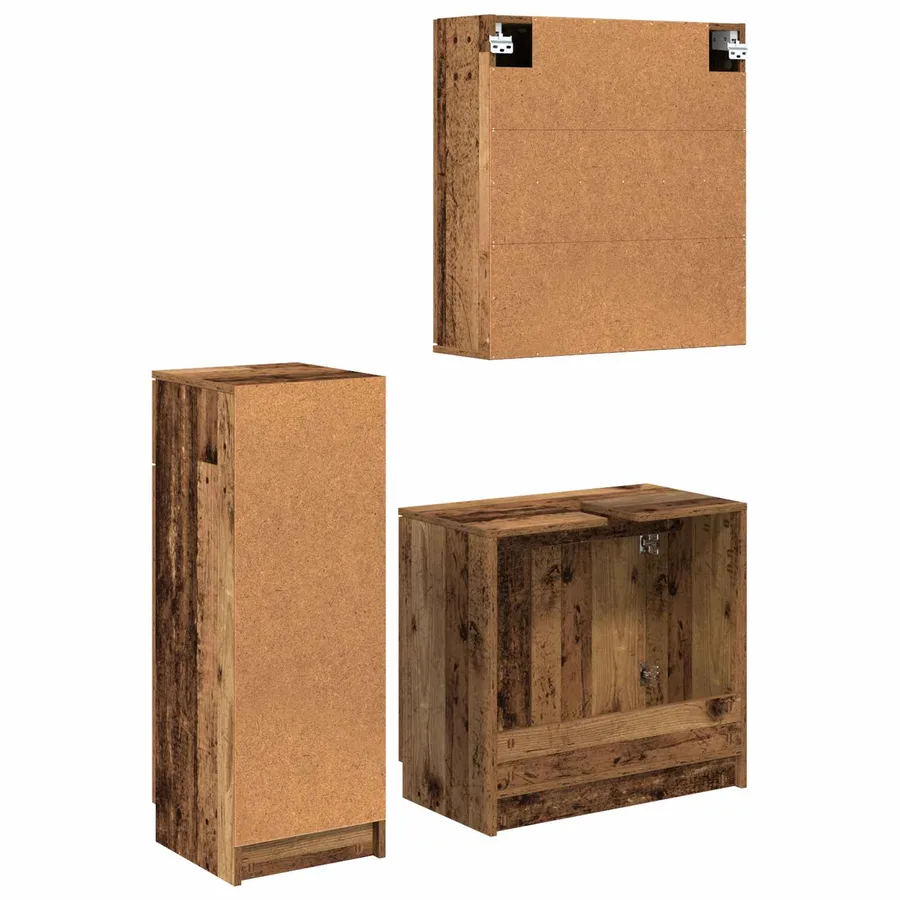 Ensemble de mobilier de salle de bain 3 pcs Bois ancien - 10