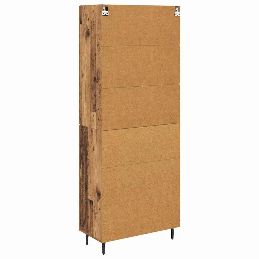Haut Armoire 2 pcs Bois Ancien Bois d'ingénierie - 10
