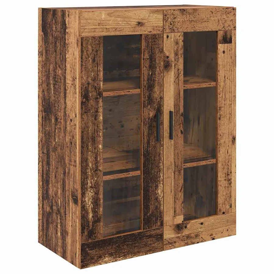 Haut Armoire 2 pcs Bois Ancien Bois d'ingénierie - 7