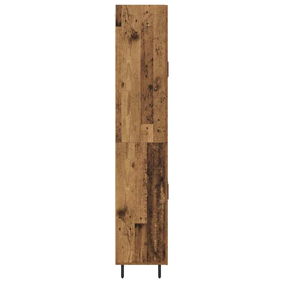 Haut Armoire 2 pcs Bois Ancien Bois d'ingénierie - 9