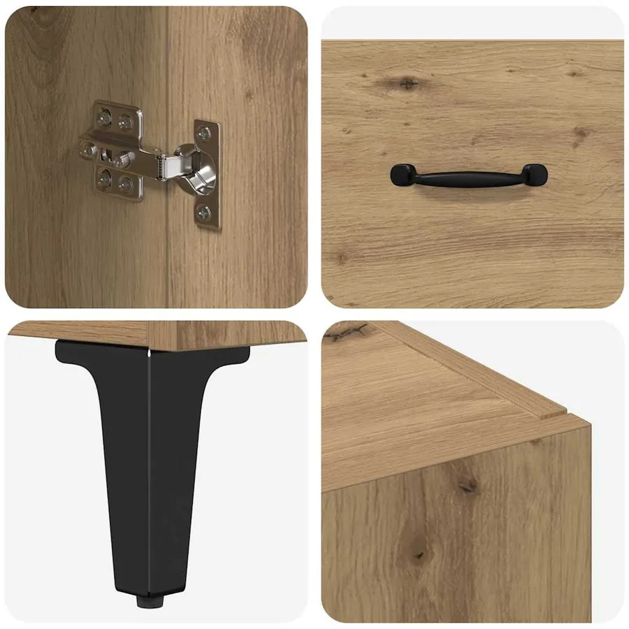 Haut Armoire Chêne artisanal 69,5 x 34 x 180 cm - 11