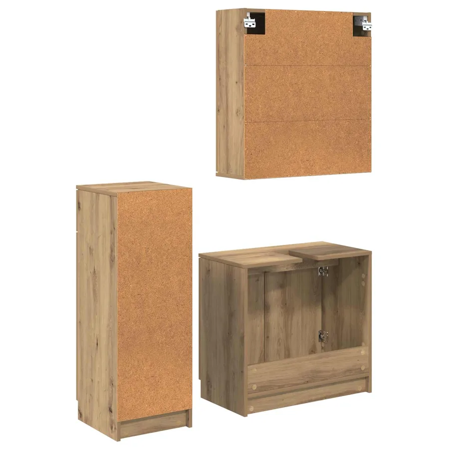 Ensemble de mobilier de salle de bain 3 pc Chêne artisanal - 10