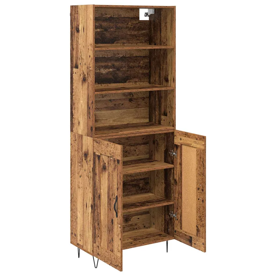 Haut Armoire 2 pcs Bois ancien Bois d'ingénierie - 5