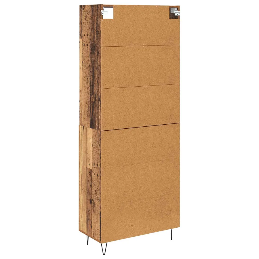 Haut Armoire 2 pcs Bois ancien Bois d'ingénierie - 8