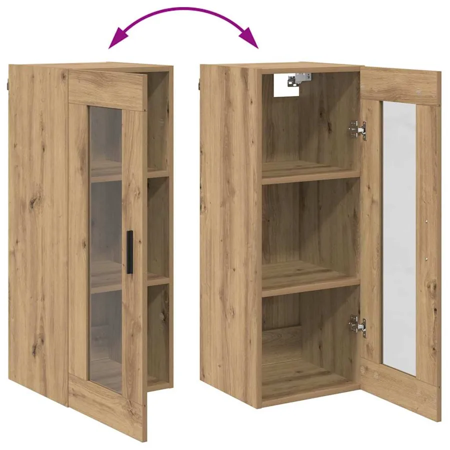 Haut Armoire avec tiroir Chêne artisanal 34,5 x 34 x 180 cm - 13