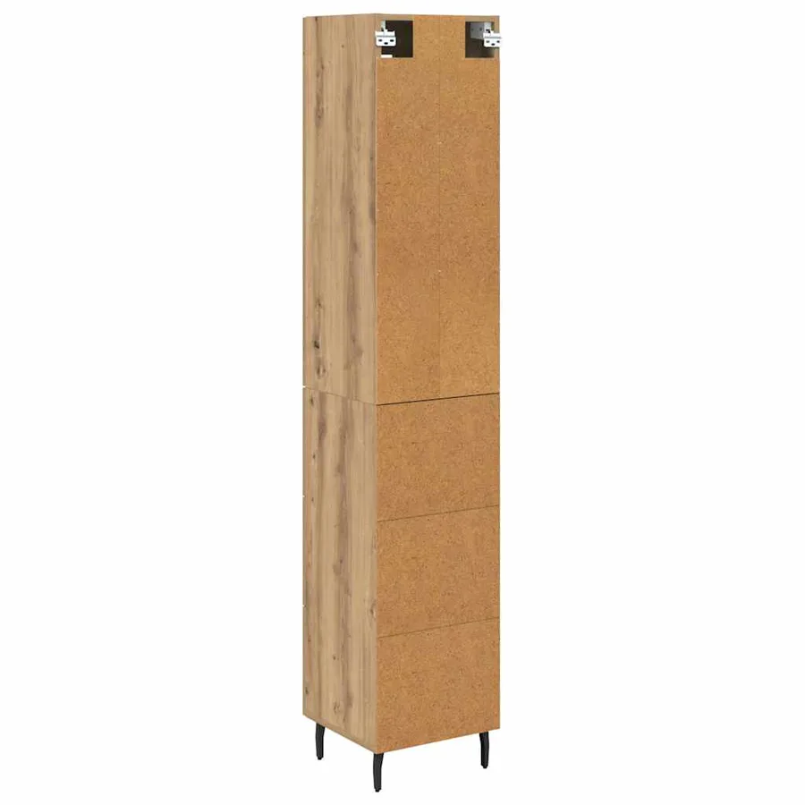 Haut Armoire avec tiroir Chêne artisanal 34,5 x 34 x 180 cm - 8