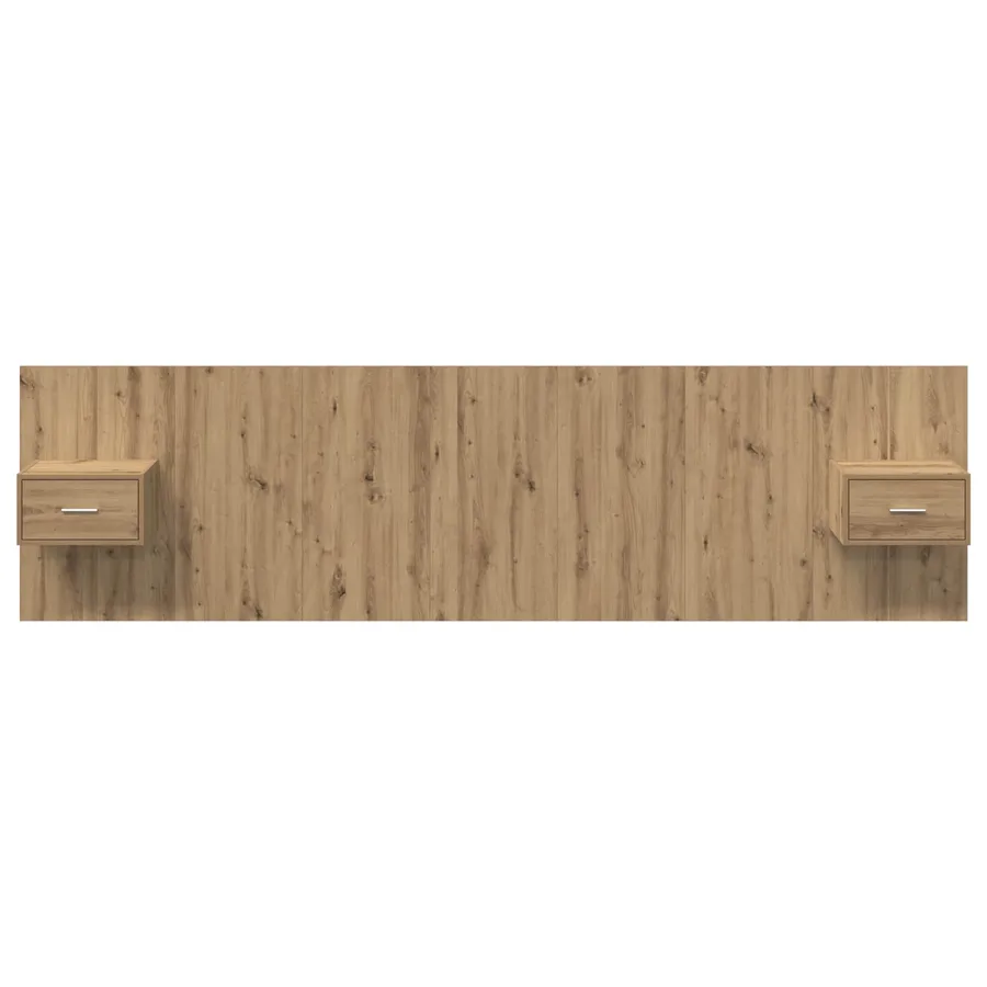 Tête de lit avec armoire 3 pcs Chêne artisanal - 7