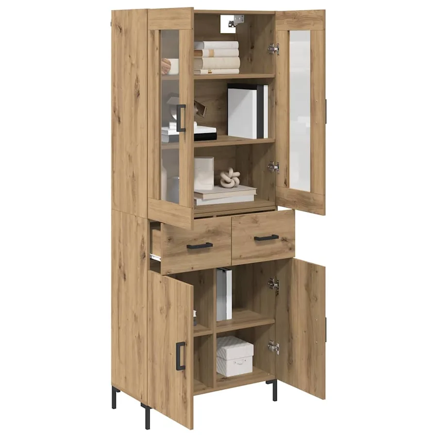 Haut Armoire 2 pcs Chêne artisanal 69,5 x 34 x 180 cm - 3