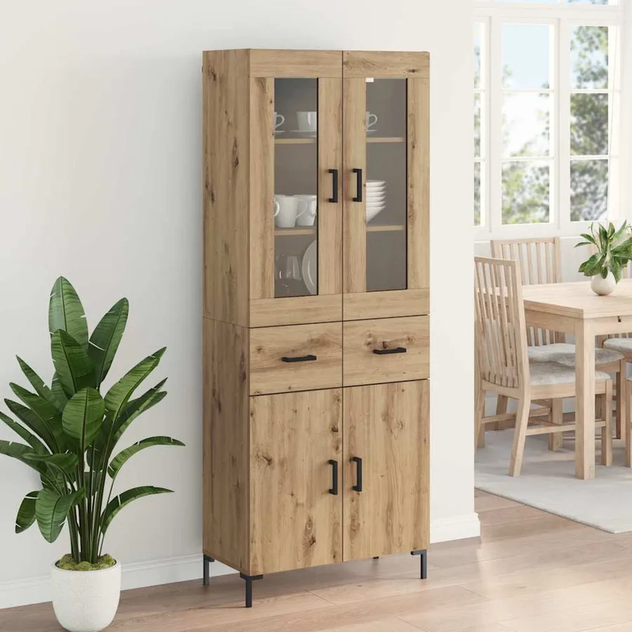 Haut Armoire 2 pcs Chêne artisanal 69,5 x 34 x 180 cm - 4